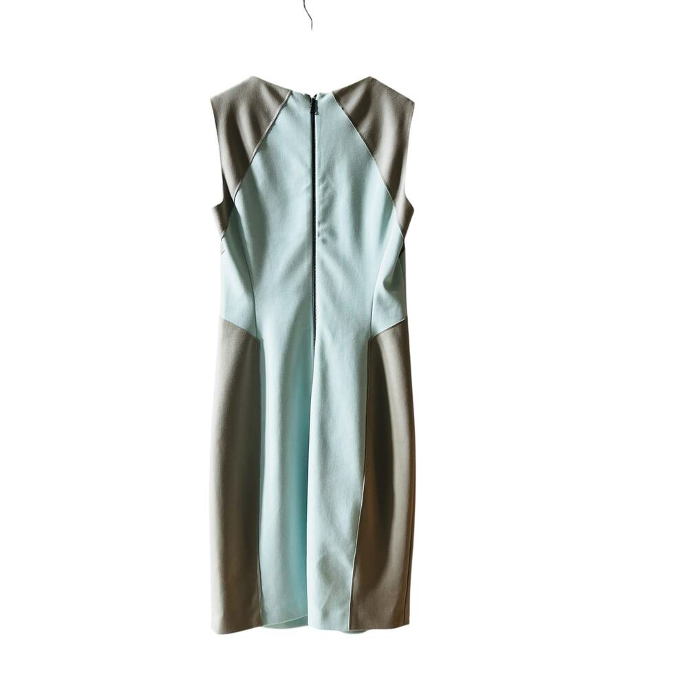 T Tahari Colorblock Sleeveless Sheath Dress Size 2 Ivory Tan - Picture 2 of 6